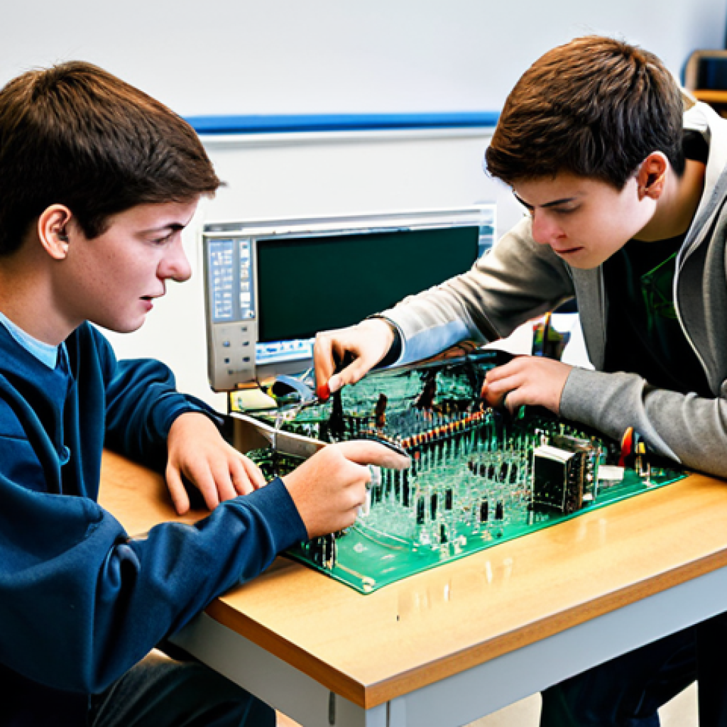 전자기술사 실기 대비 팀 프로젝트 사례 - Collaborative Problem Solving**

"A group of three electrical engineering students, fully clothed in...
