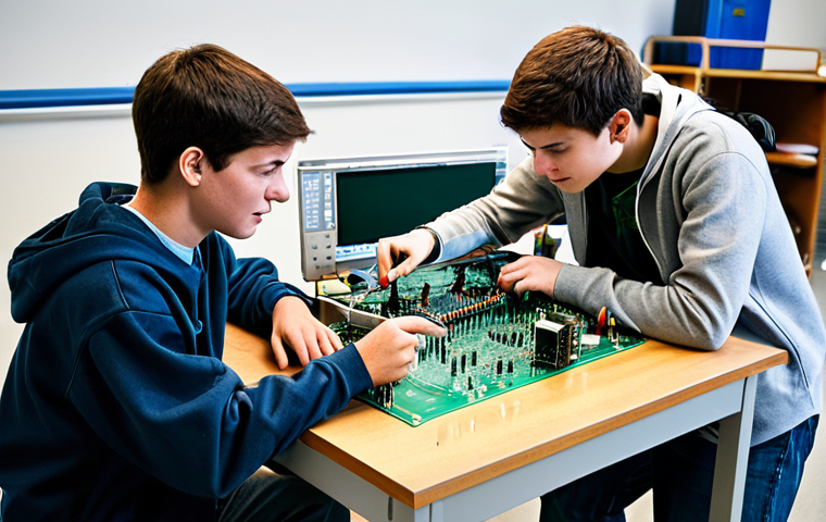 전자기술사 실기 대비 팀 프로젝트 사례 - Collaborative Problem Solving**

"A group of three electrical engineering students, fully clothed in...