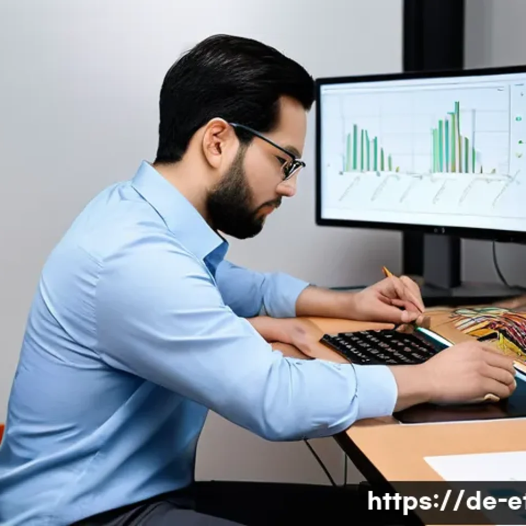 전자기술사와 관련된 실무 역량 강화 - **Prompt:** A focused electrical engineer, approximately 30-40 years old, with a professional and cl...