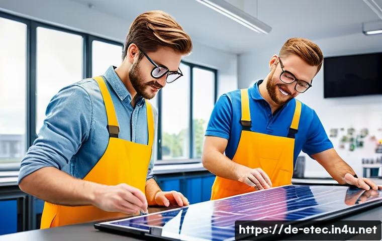 전자기술사와 최신 기술 인증 사례 - A modern German electrical engineering classroom with adult students wearing casual professional clo...
