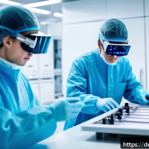 전자기술사와 관련된 최신 학술 자료 - A futuristic semiconductor laboratory scene showcasing engineers working on Gallium Nitride (GaN) an...
