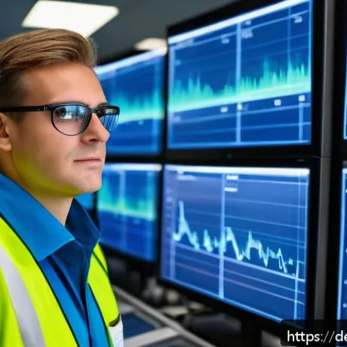 전자기술사와 관련된 전자공학 분야 소개 - A professional German electrical engineer in a modern industrial control room, wearing safety glasse...