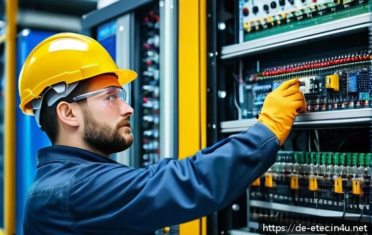 전자기술사와 관련된 인증 시험 종류 - A professional male electrical engineer in a modern German industrial setting, wearing safety glasse...