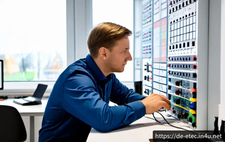 전자기술사와 관련된 프로젝트 관리 - Photorealistic electrical engineering project manager in a modern German industrial office, reviewin...