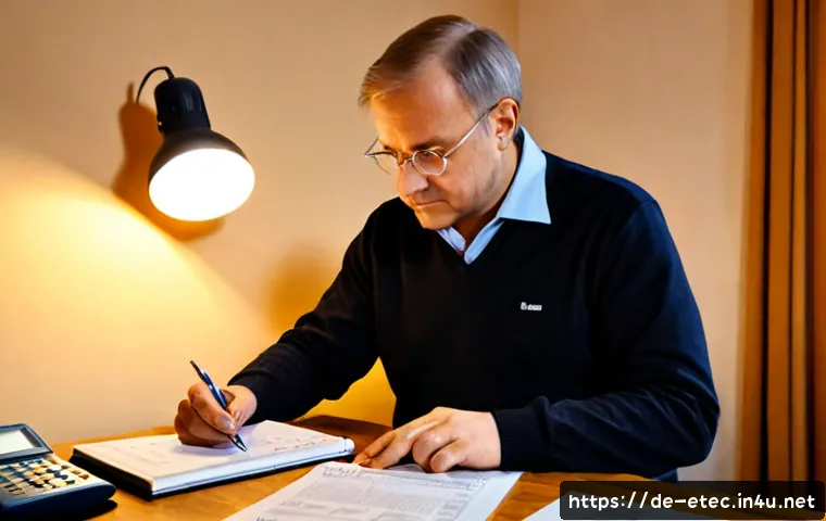 Home 17 전자기술사 시험 합격의 중요 요소 - Photorealistic German electrical engineering certification candidate in a neat home study, middle-ag...